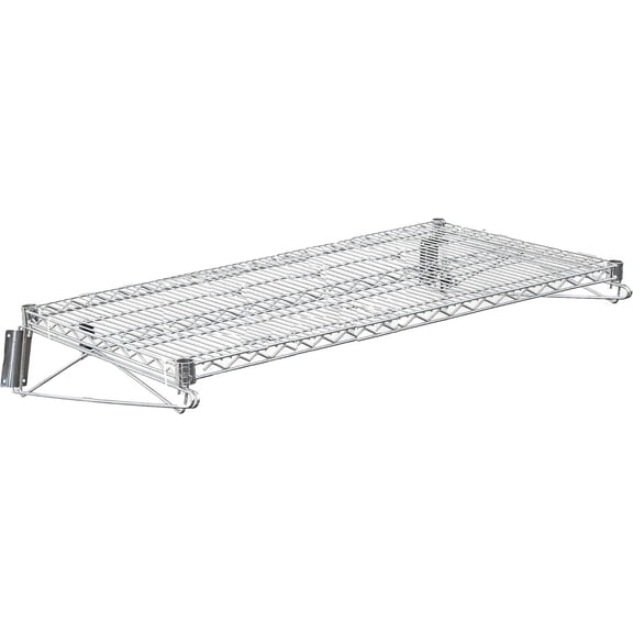 Heavy Duty Chrome Wire Wall Mount Shelf - Commercial Storage Rack for Kitchen Pantry Garage Bathroom