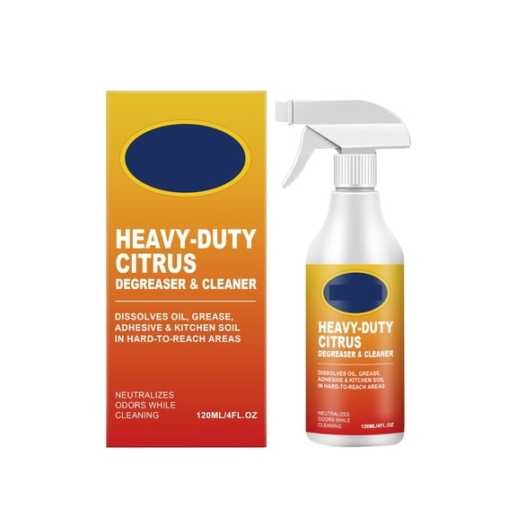 Heavy Duty Citruses Degreaser and Cleaner Mist –4 fl oz, Natural Citruses Peel Eco-Formula,360° Spray Removeses Oil,Grease, Adhesive&Kitchen Soil in Hard-to-Reach Areas–For Stove,Range Hood,Cooktop