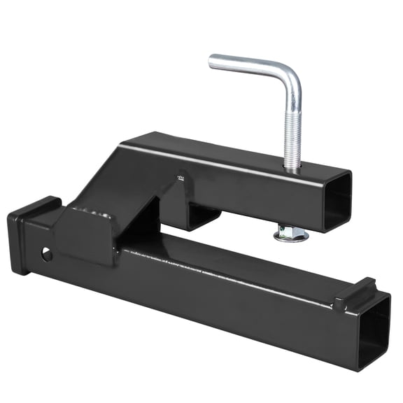 Heavy-Duty Clamp-On Trailer Hitch Receiver for Tractor Buckets 2" Ball Mount Adapter, Compatible with Kubota & Deere, Supports Bolt-On and Forklift Attachments, Ideal for Towing Trailers, Black