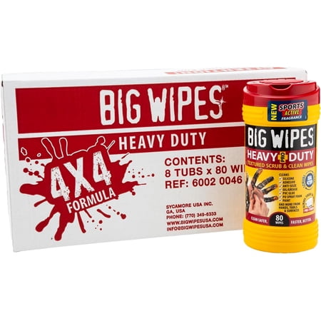 Heavy Duty Cleaning Wipe, Red - 80 Count - 8 per Case