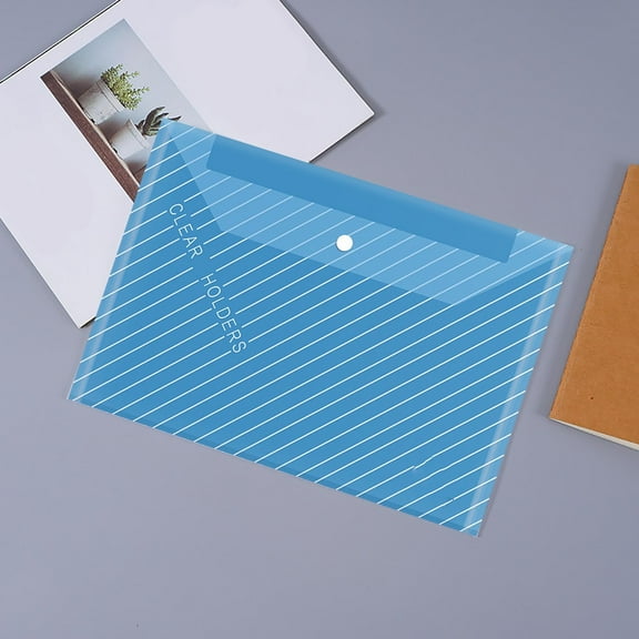 Heavy Duty Clear A4 Document Binder Bag with Snap Button, Extra Thick Plastic Folder for College and Office, Holds 200 Sheets