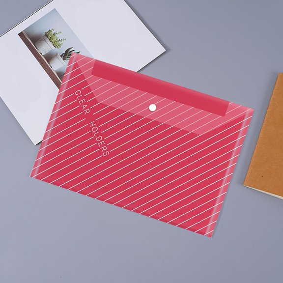 Heavy Duty Clear A4 Document Binder Bag with Snap Button, Extra Thick Plastic Folder for College and Office, Holds 200 Sheets