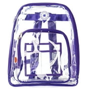 Heavy Duty Clear Backpack Durable See Through Student Transparent School Bookbag Deluxe High Quality Travel Daypack Purple