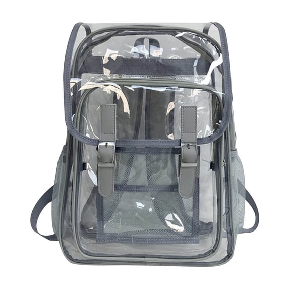 Heavy Duty Clear Backpack,Large Laptop Compartment,Stadium Security Approved,Transparent School Bookbag,Reinforced Shoulder Strap,Dual Zipper Closure,Ergonomic Comfort Carry,Outdoor Sport Daily Bag