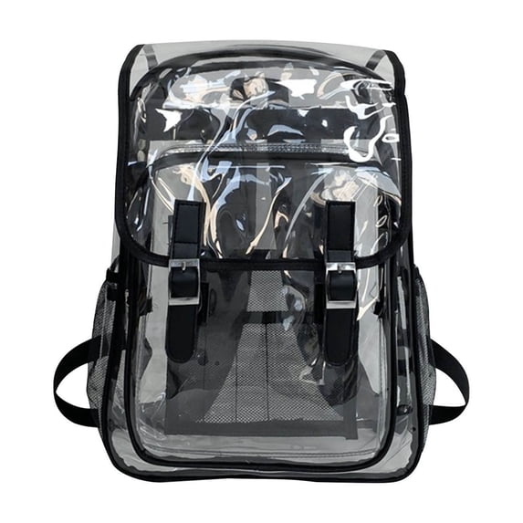 Heavy Duty Clear Backpack,Large Laptop Compartment,Stadium Security Approved,Transparent School Bookbag,Reinforced Shoulder Strap,Dual Zipper Closure,Ergonomic Comfort Carry,Outdoor Sport Daily Bag