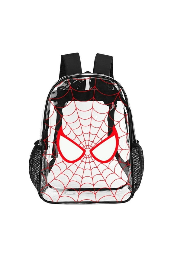 Heavy Duty Clear Backpack with Padded Straps, Spider Man PVC Transparent Backpack Stadium Approved Waterproof Clear Bag Stadium backpack 17 x13 x5in Capacity See Through Bag