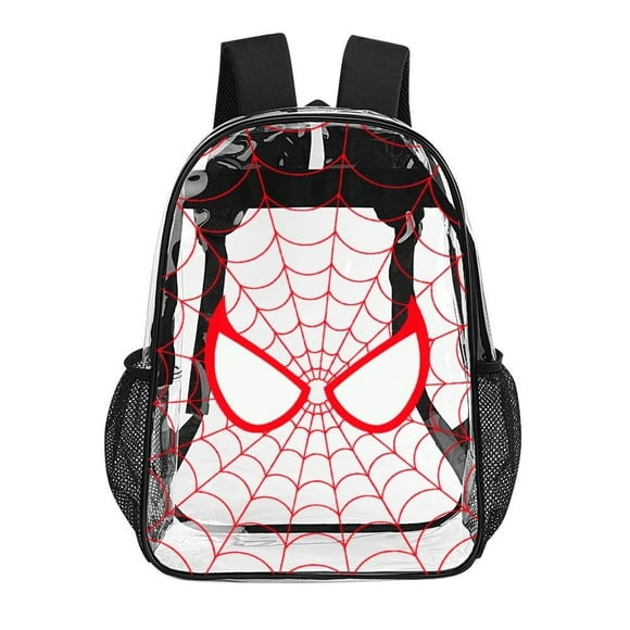 Heavy Duty Clear Backpack with Padded Straps, Spider Man PVC Transparent Backpack Stadium Approved Waterproof Clear Bag Stadium backpack 17 x13 x5in Capacity See Through Bag