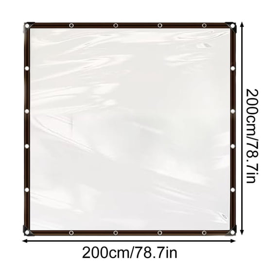 Heavy Duty Clear PE Vinyl Tarp with Metal Grommets - 86% Transparent Weatherproof Cover for Greenhouse, Camping & Outdoor Events, Multi-Size Options (1x1m to 5x5m)