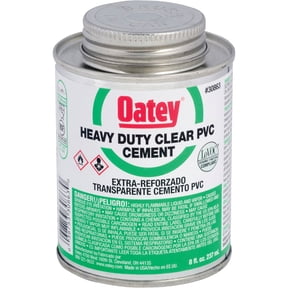 Oatey Heavy-Duty PVC Cement, Clear - Heavy Duty Adhesive - 8 fl oz Residential Use, Standard Application