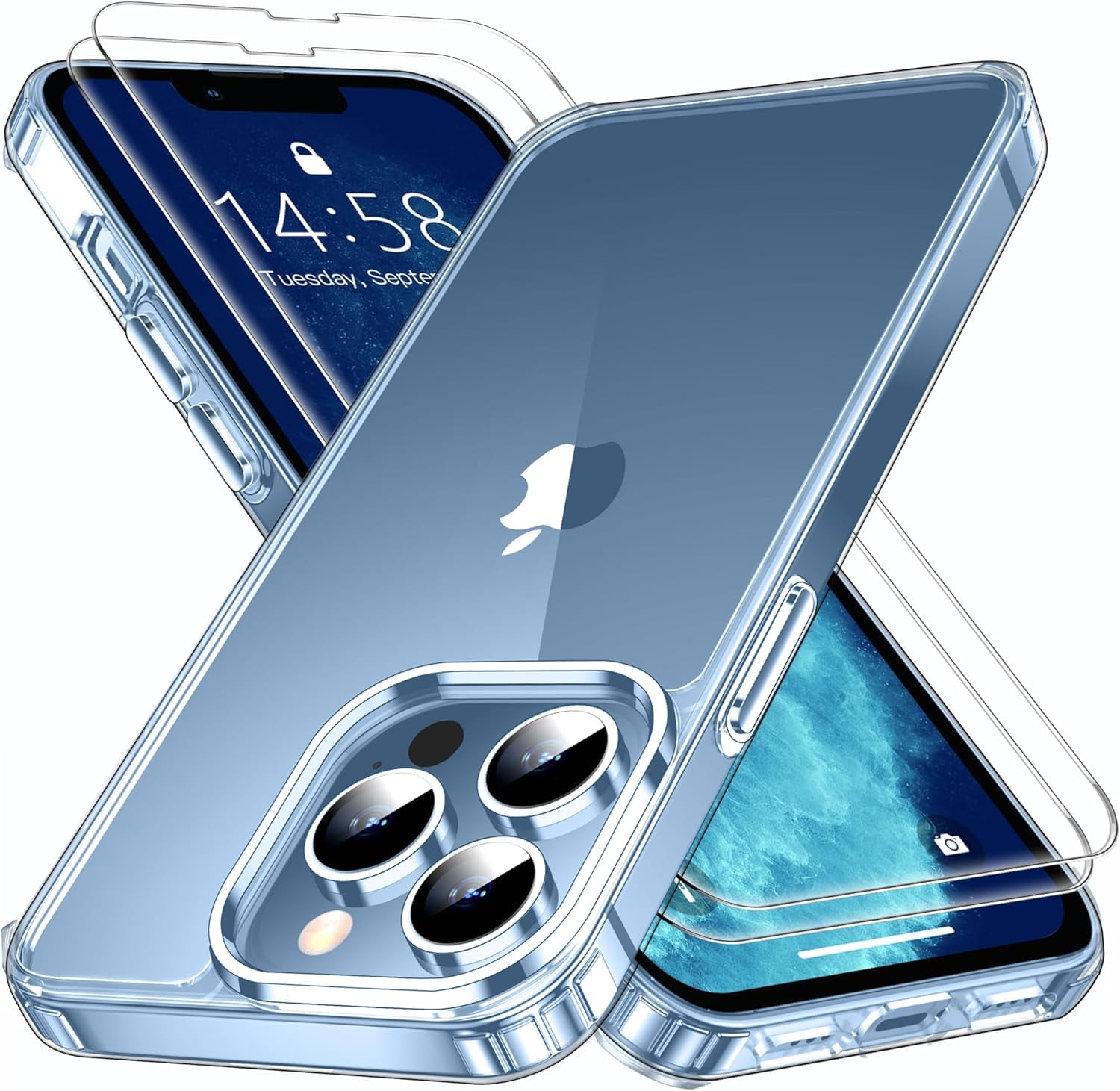 Iphone 12 Pro Pacific Blue Clear Case Sparkling Clear Slim Case