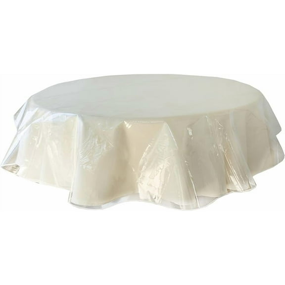 Heavy Duty Clear Plastic 100% Waterproof Tablecloth Protector, Vinyl Table Cloth, Oil Proof Wipe Clean Table Cover for Dining Tables, Parties and School Projects (60" x 108" Rectangular)