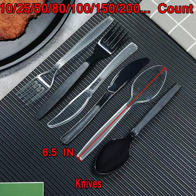 Heavy Duty Clear Plastic Forks/Spoons/Knives Disposable Plastic Fork ...