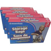 Heavy Duty Clear Plastic Storage Bags w/ Zip-Lock & Carry Handle, 3-Count Large (Pack of 4)