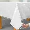 thumbnail image 1 of Heavy Duty Clear Plastic Tablecloth Protector, 100% Waterproof Table Cloth, Oil Spill Proof, Table Cover for Dining Tables, Parties and Holidays (54" x 70" Rectangular), 1 of 5