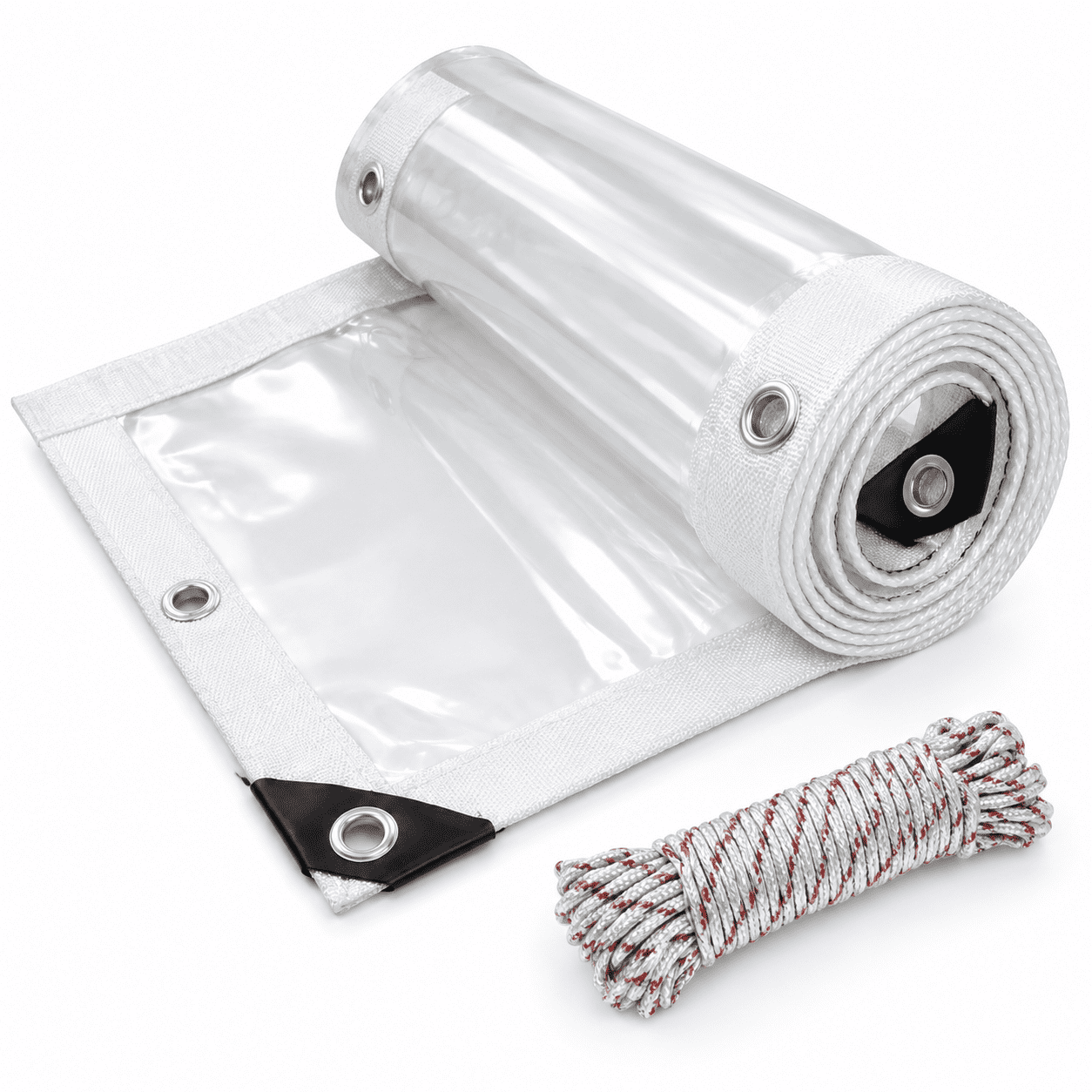 Heavy Duty Clear Tarp 7x10ft 14 Mil Thick Waterproof Vinyl Sheeting ...
