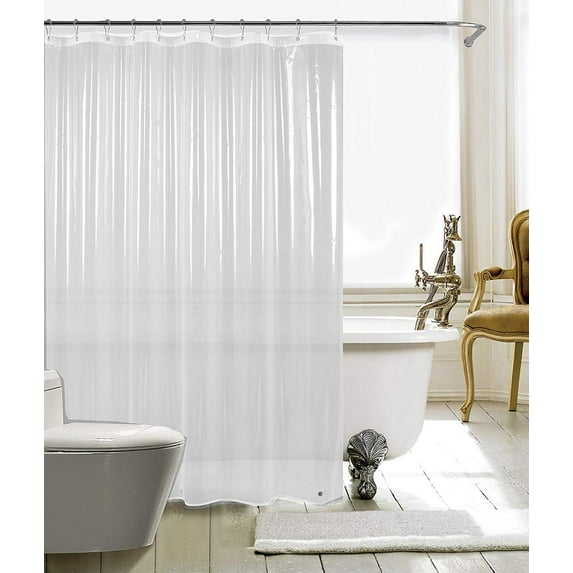 Heavy Duty Frosted Thick Shower Curtain Liner with Heavy Duty Stones and Rust-Resistant Grommet Holes Waterproof Bathroom Shower Curtain Liner- 72" x 72"