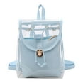 thumbnail image 1 of Heavy Duty Clear Vinyl Backpack, Stadium Security Approved Bag, Opaque Privacy Compartment Pocket, Multipurpose Beach Pool Bag, Collapsible Transparent Travel Organizer, 1 of 8