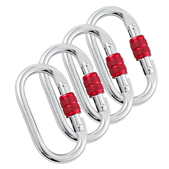 Heavy Duty Climbing Carabiner – 25kN Screw Locking Carabiner Clip, Oval Shape for Rappelling, Hammocks, Rigging, Rescue & Arborist