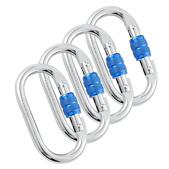 Heavy Duty Climbing Carabiner – 25kN Screw Locking Carabiner Clip, Oval Shape for Rappelling, Hammocks, Rigging, Rescue & Arborist
