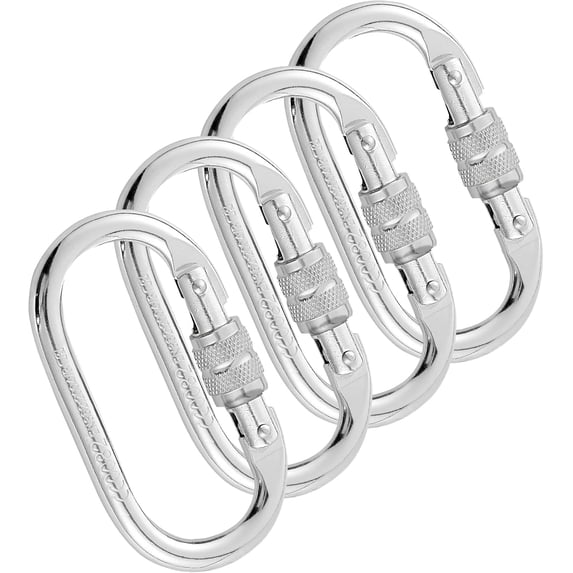 Heavy Duty Climbing Carabiner, Rated 25kN(5620lbs), Screw Locking Carabiner Clip, Oval Shape Carabiner for Rappelling, Hammocks, Aerial Work, Rigging, Rescue, Arborist