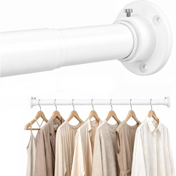 Heavy Duty Closet Rods for Hanging Clothes, 17-83" Adjustable Closet Pole