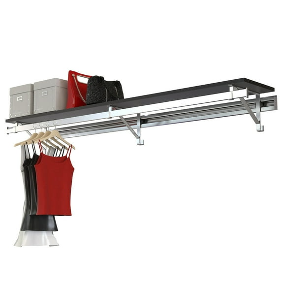 Arrange a Space Closet Hang Rod with Shelf 84in. Espresso