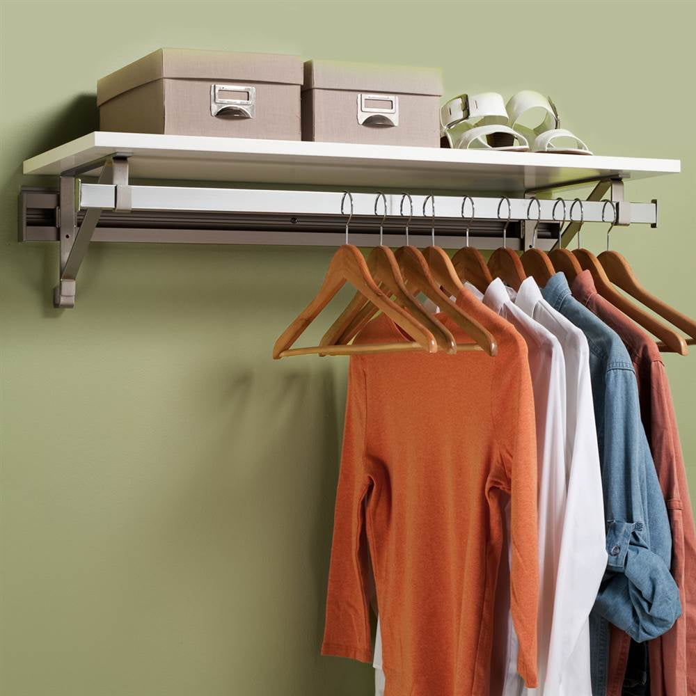 Heavy Duty Closet System in White and Silver (32 in W x 11.75 in. D x 8