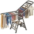 thumbnail image 1 of Heavy Duty Clothes Drying Rack Foldable with Wheels, 71'' Extra-Thick Metal Laundry Dryer Stand, 27 Rods Free-Standing for Indoor/Outdoor Windproof Use, 1 of 6