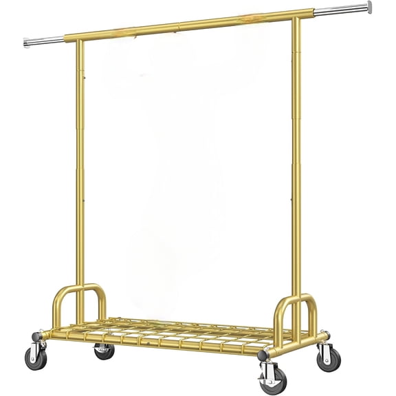Heavy Duty Clothes Rack, Clothing Racks for Hanging Heavy Clothes 200+, Rolling Clothing Rack Load 530 LBS, Extendable & Adjustable Portable Commercial Garment Rack with Wheels