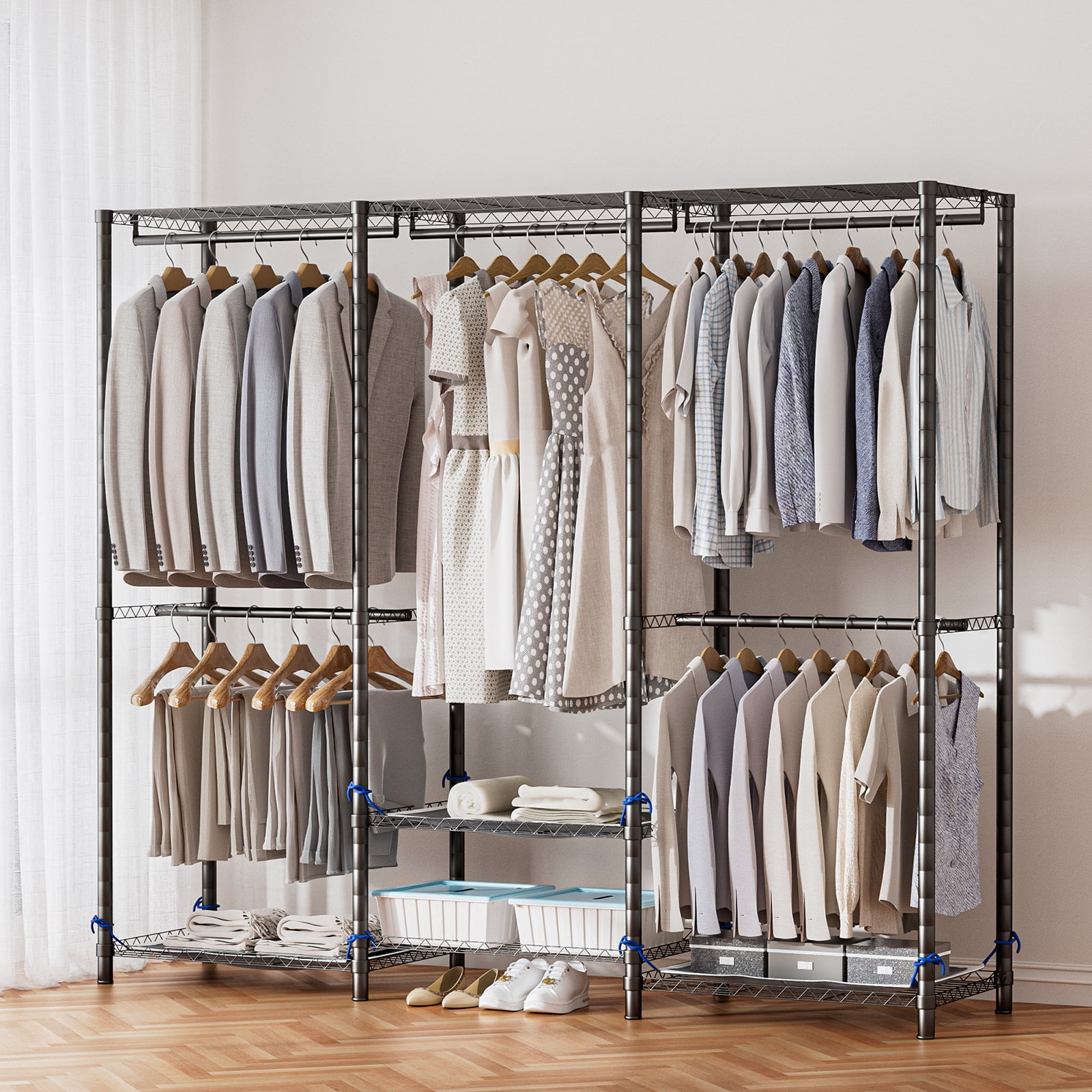 walmart dress rack Mainstays Adjustable 2-Tier Rolling Garment storage box and many other things Whitmor Spacemaker Garment Clothes Rack