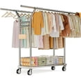 thumbnail image 1 of Heavy Duty Clothes Rack - Double Rod Clothing Racks Hanging Clothes Portable & Adjustable Garment Rack Wheels Rolling Clothes Rack Load 670LBS Bedrooms Laundry Closet, 1 of 8