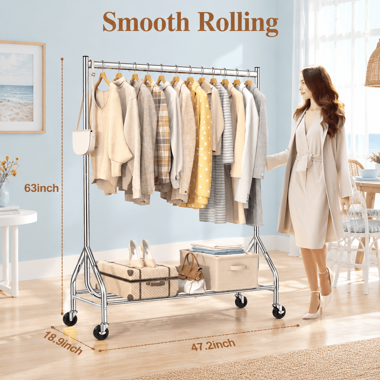 Simple Temporary Clothes Rack Heavy Duty Clothes Rack Load 420 Lbs 47.2