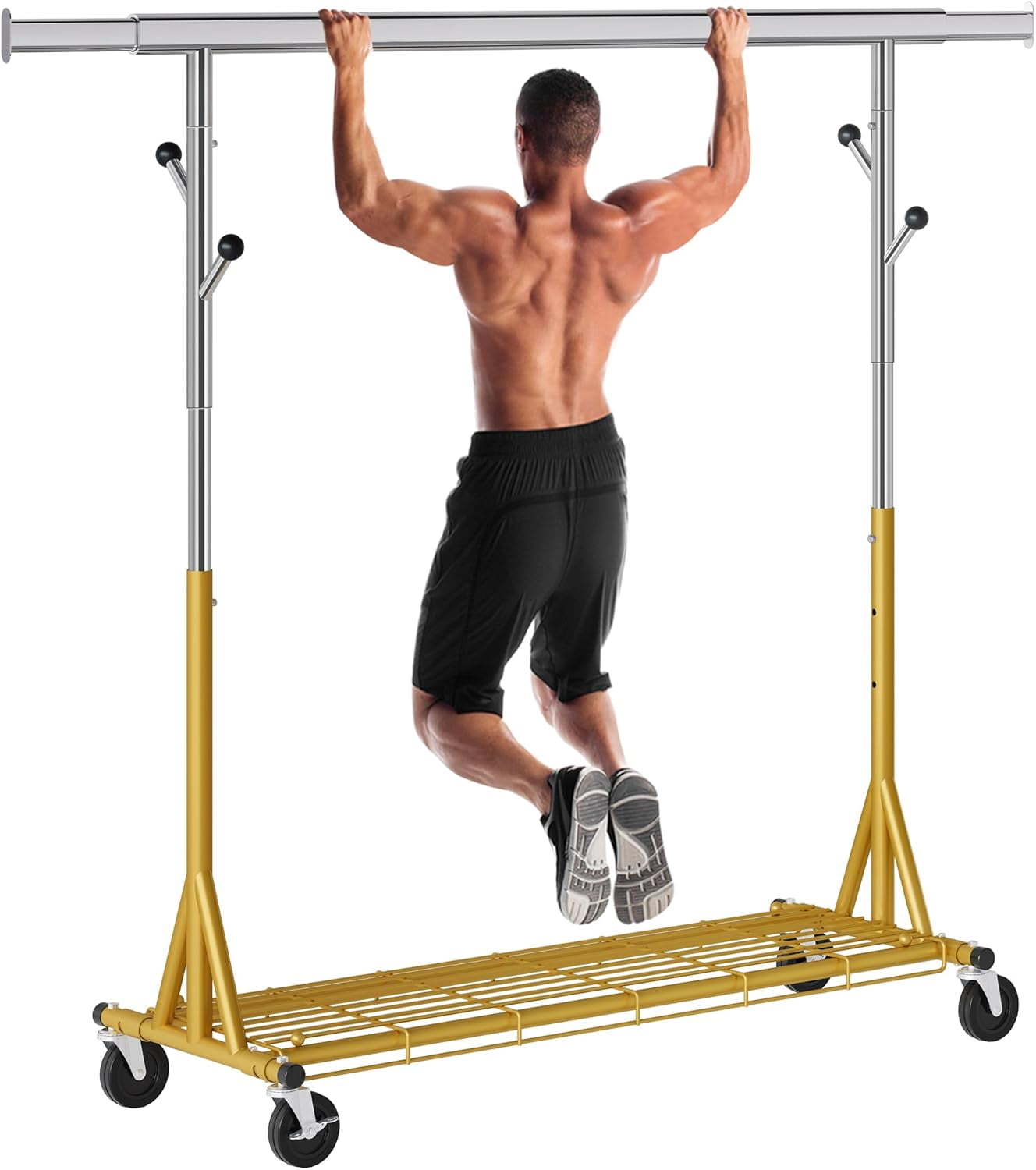 Heavy Duty Clothes Rack Load 480 LBS Metal Clothing Garment Rack Hang ...