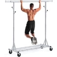 thumbnail image 2 of 2-Pack Collapsible Heavy Duty Rolling Garment Rack – Adjustable Clothing Rack On Wheels, 250 Lbs Capacity 2 of 5