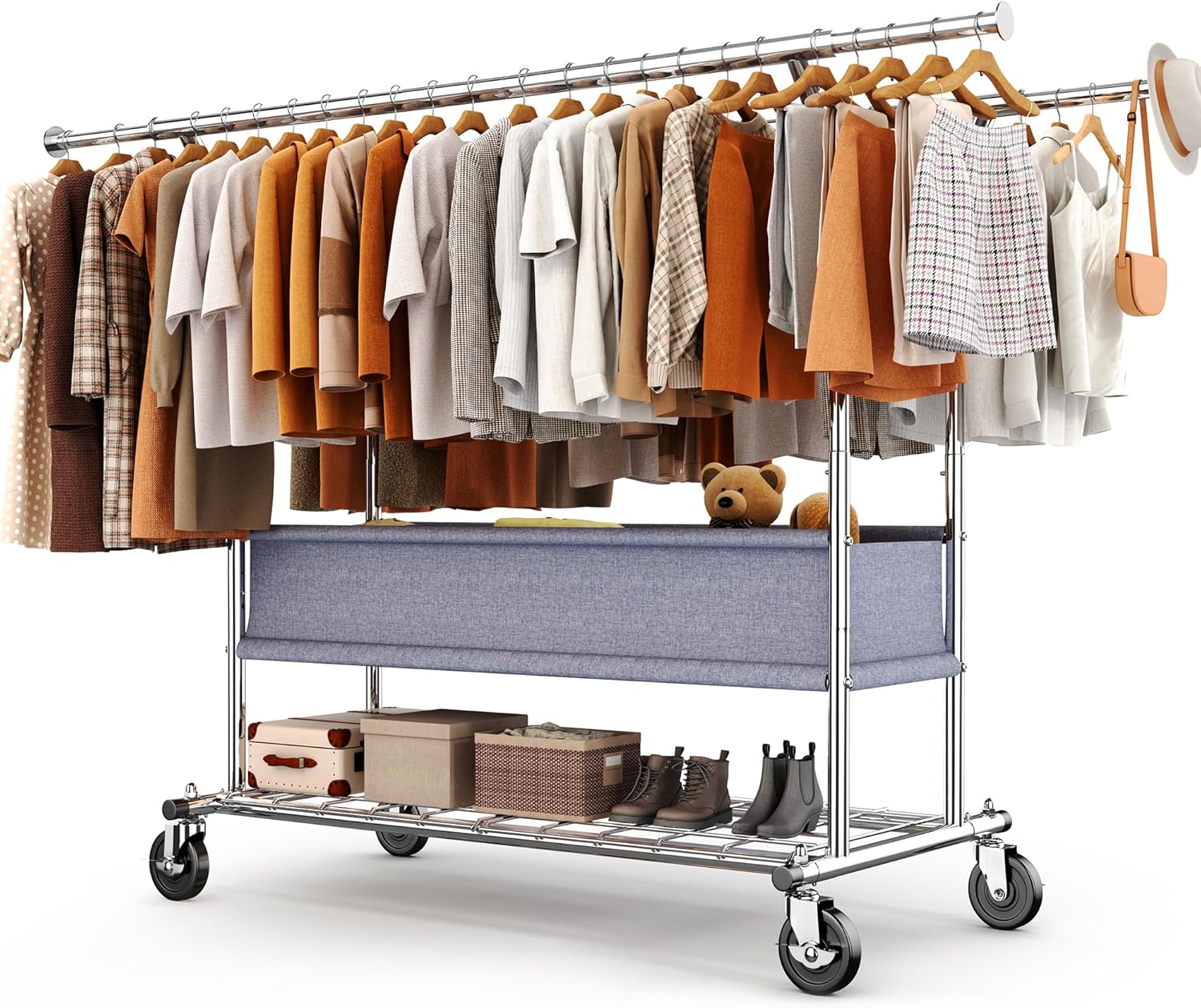 Heavy Duty Clothes Rack Load 635 LBS, Clothing Rack for Hanging Clothes ...