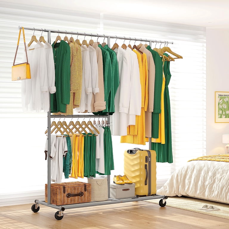 Strong Clothes Ril House Of Home 6Ft X 5Ft Black Heavy Duty Hanging Clothes Garment Rail ...