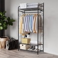 thumbnail image 1 of Heavy Duty Clothing Garment Rack Rolling Clothes Organizer Rails Hanging Shelves, 1 of 12