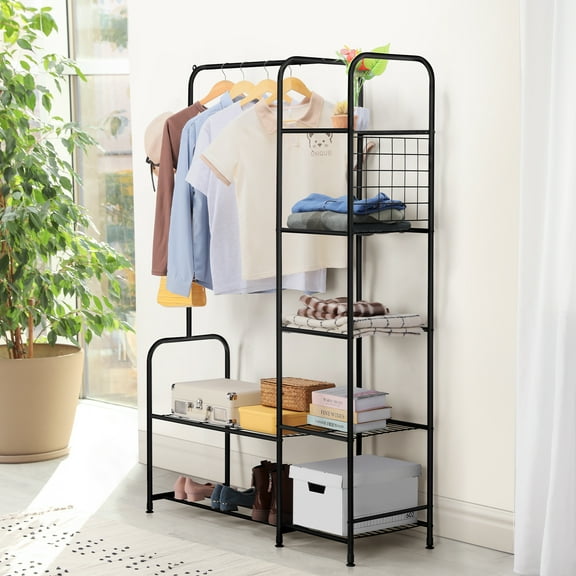 Heavy Duty Clothing Garment Rack Storage Shelves Closet Clothing Rack