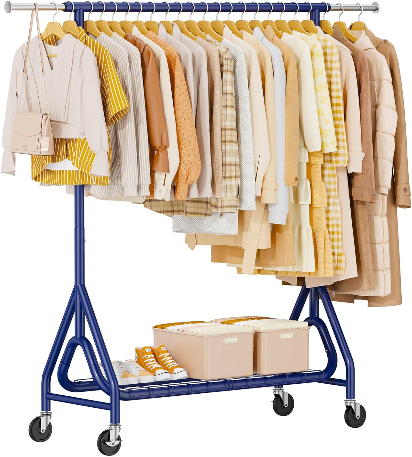 Mavy Rack Heavy Duty Clothing Rack, Metal Clothes Rack Load 450 LBS, Rolling Coat ...