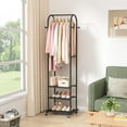 thumbnail image 1 of Heavy Duty Clothing Rack with Wheels, Modern Garment Rack with 3 Metal Shelves, 71.8 Inches Display Rack for Hanging Clothes, Black, 1 of 5
