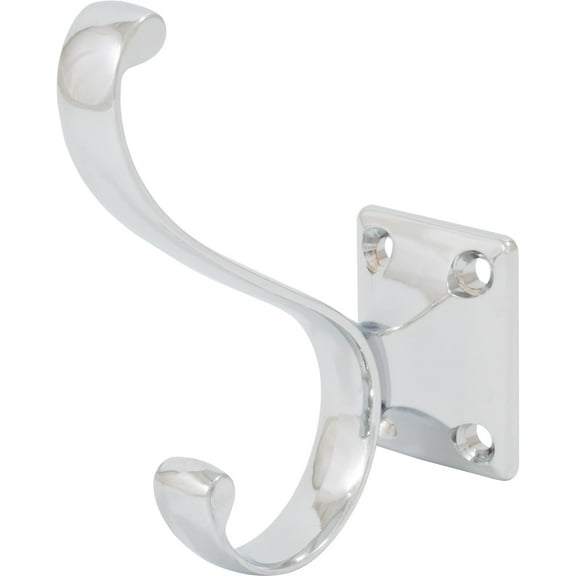 Heavy-Duty Coat & Hat Hook, 3-7/16" High, 2-15/16" Projection, Polished Chrome by Stone Harbor Hardware