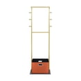 thumbnail image 1 of Heavy Duty Coat Rack with Storage Basket Metal Hanging Clothes Rack with Marble Base Modern Standing Clothing Rack for Entryway Bedroom Living Room Hotel 19.69 x 13.39 x 67.72 Inches (Gold), 1 of 7