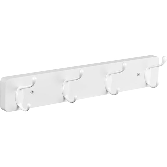 Heavy Duty Coat Rack Wall Mount - White Coat Hooks Wall Mounted for Sunglasses Jackets Hats Purse Dog Leashes Towels - Coat Hanger for Entryway Closet Mudroom Laundry Room Bathroom
