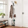 thumbnail image 1 of Coat Rack Freestanding with Umbrella Holder, Heavy Duty Coat Tree Hanger Stand with 12 Hooks, Hat Rack for Entryway Living Room Bedroom, Black, Metal, 1 of 8