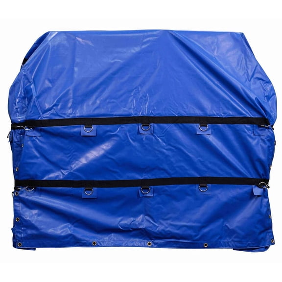 Heavy Duty Coil Tarps for Steel Coils 6 FT x 6 FT x 6 FT - Blue, Waterproof, Made with 18 OZ Vinyl - Flatbed Truck Trailer Steel Fitted Coil Tarp Bags