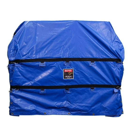 Heavy Duty Coil Tarps for Steel Coils 7 FT x 7 FT x 7 FT - Blue, Waterproof, Made with 18 OZ Vinyl - Flatbed Truck Trailer Steel Fitted Coil Tarp Bags