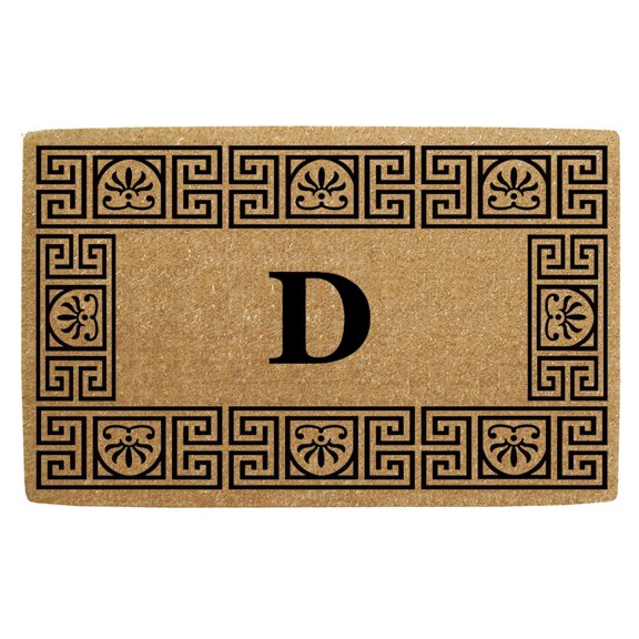 Heavy Duty Coir Door Mat Greco, Monogram D - 18" x 30"