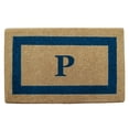 thumbnail image 1 of Heavy Duty Coir Door Mat Single Picture Frame, Monogram P - Blue 22" x 36", 1 of 4