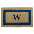 thumbnail image 1 of Heavy Duty Coir Door Mat Single Picture Frame, Monogram W - Blue 22" x 36", 1 of 5