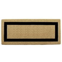 Heavy Duty Coir Door Mat Single Picture Frame, Plain - Black 24" x 57"